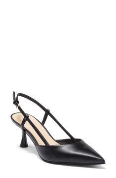 Punctuate any outfit with a pointed-toe pump secured by an adjustable slingback strap and lifted by a curvy heel. 2" heel Synthetic upper, lining and sole Imported Slingback Pump, Women's Pumps, Nine West, Shoes Women Heels, Nordstrom Rack, Shoes Heels, High Heels, Nordstrom, Pumps