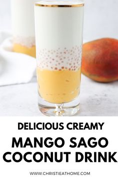 Mango Sago Coconut Drink Mango Recipes Dessert, Coconut Milk Recipes Dessert, Recipe Coconut Milk, Coconut Milk Dessert, Coconut Milk Drink, Mango Sago, Coconut Drink, Mango Drinks, Milk Dessert