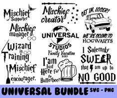 the universal bundle svg files are available for use in any type of design project