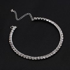 Bridal Fashion Crystal Rhinestone Choker Necklace Women Wedding Accessories Tennis Chain Chokers Jewelry Model Number:32835770995 Chain Chokers, Choker Necklace Designs, Rhinestone Choker Necklace, Tennis Chain, Rhinestone Choker, Jewelry Model, Jewelry Choker, Necklace Women, Bridal Fashion