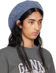 Lightweight rib knit wool- and recycled wool-blend beret in blue. Logo patch at face. Supplier color: Sky captain Casual Blue Beret For Fall, Blue Casual Flat Cap Beret, Casual Wool Beret, Casual Blue Beret, Knit Beret, Blue Logo, Blue Wool, Patch Logo, Rib Knit