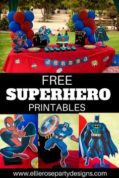 the free superhero party printables