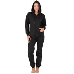 Joggies are the ultimate one piece jumpsuit. Hoodies and pockets add style to soft, thick sweatshirt fleece. Ideal for walking the dog on the chilly mornings, enjoying a bonfire while camping, movie nights and a go-to favorite for easy, comfortable travel! Flattering on both men and women, these gender-neutral One Piece boast an inclusive size chart - making them a perfect fit for all bodies! Comfortable Winter Fleece Tracksuit, Comfortable Black Sweats For Lounging, Black Fleece Sweats With Pockets, Comfortable Black Sweats With Pockets, Hooded Fleece Sweats For Lounging, Winter Black Sweats With Side Pockets, Black Leisure Sweats With Pockets, Black Sweats With Pockets For Leisure, Winter Tracksuit With Side Pockets For Loungewear