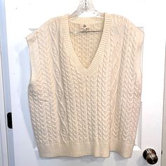 Reposhing This Item I Purchased From @Ar_realtor_mom. Loved It, But Ready To Rotate For Something New. Questions? Leave A Comment Below! Cream Cotton Sweater Vest For Fall, Casual One Size Sweater Vest For Fall, White Chunky Knit Sweater Vest For Fall, Casual Knitted Cream Sweater Vest, Oversized Knit Sweater Vest, Casual Cream Knitted Sweater Vest, White Cable Knit Sweater Vest For Fall, Casual Off White Knitted Sweater, Casual Cream Sweater Vest For Fall