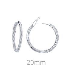 Lafonn Sterling Silver Simulated Diamond Hoop Earrings 2.2 CTW Luxury Sterling Silver Diamond White Earrings, Luxury White Sterling Silver Hoop Earrings, Luxury Sterling Silver Hoop Jewelry, Luxury Silver Diamond Earrings In Sterling Silver, Luxury Platinum Silver Hoop Earrings, Luxury Round Sterling Silver Hoop Earrings, Luxury Silver Hoop Earrings With Sterling Clasp, Luxury Silver Hoop Earrings With Shiny Finish, Luxury Sterling Silver Hoop Earrings With Polished Finish