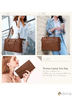 Bird in Bag - Premium Leather Laptop Tote Bag Set for Professional Women – 15.6 Inch Work Bag with Envelope Clutch – Stylish and Spacious Office Computer Bag, Ideal for Teachers and Executives – Shoulder Bag, Satchel, and Purse for Ultimate Versatility Modern Envelope Bag For Work, Envelope Shoulder Bag For Business, Brown Laptop Bag With Laptop Sleeve, Classic Envelope Work Bag, Travel Envelope Bag With Laptop Sleeve, Classic Envelope Bag For Office, Brown Envelope Bag For Business, Office Laptop Bag With Removable Pouch, Workplace Rectangular Shoulder Bag With Laptop Sleeve