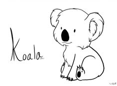 a drawing of a koala sitting on the ground