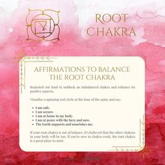 The Root Chakra, Root Chakra Healing, January 22, Root Chakra, Chakra Healing, Affirmation Quotes, Reiki, Chakra