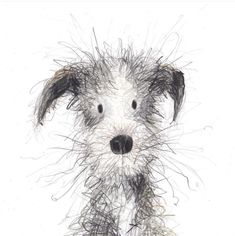 a drawing of a dog's face is shown