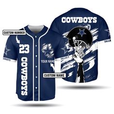 Introducing the NFL Dallas Cowboys Custom Name Number Dark Blue Baseball Jersey Unisex Shirt Frab Magazines & More Store – a masterpiece of fanmade apparel that encapsulates the spirit of America’s favorite pastime. Show your unwavering support for the Dallas Cowboys while exuding style and confidence on and off the field. Crafted with meticulous attention to detail, this jersey is a true testament to our commitment to quality. Made from high-quality materials, it offers exceptio