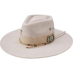 Made in Mexico Presenting the Spear Point Wool Felt Rancher Fedora Hat from Charlie 1 Horse. With its raw edge brim and an eye-catching arrowhead crown detail, this hat harmoniously combines a classic look with contemporary style. The distressed fabric band and faux snakeskin band overlay offers a Southwestern flair suitable for any occasion. Approx:4 1/4" Long Oval Arrowhead Crown4" Flat Brim Made of:100% Wool Felt Made In MexicoFirm/Stiff BodyTonal Distressed Fabric Hat BandFaux Snakeskin Band Felt Design, Silver Arrow, Style Savvy, Cowgirl Hats, Felt Hat, Hat Band, Cowboy Hat, Western Style, Leather Band