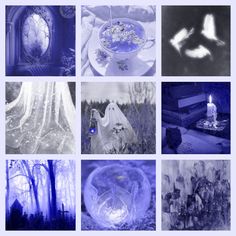 Manga Moodboard, Sleepy Moodboard, Dark Blue Moodboard Aesthetic, Celestial Mood Board, Ghost Moodboard, Art Background Ideas, Blue Mystical Aesthetic, Moodboard Inspiration, Moon Aesthetic Moodboard