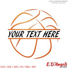 a basketball ball with the text your text here