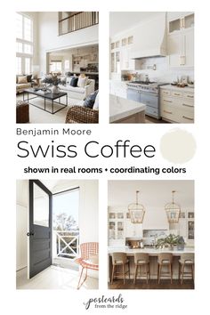 the front cover of a magazine with photos of kitchen and living room furniture in it