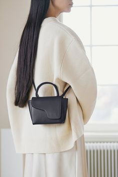 Montalcino Black Mini handbag | ATP Atelier | Official Site – ATP Atelier USA Mini Cross Body Bag, White Oversized Sweater, Atp Atelier, Womens Designer Bags, Mini Handbag, Novelty Bags, Classic Bags, Mini Handbags, Mini Tote