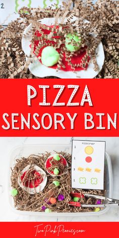 this is an easy and fun activity for kids to learn how to make pizza sensory bins