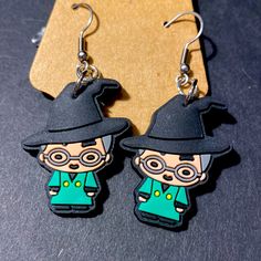 These Are A Cute Harry Potter Earrings For Any Occasion These Are Handmade By Me And My Daughter Harry Potter Professor Mcgonagall, Dorothy Golden Girls, Harry Potter Scar, Professor Mcgonagall, Harry Potter Earrings, Harry Potter Professors, Me And My Daughter, Harry Potter Accessories, Harry Potter Hogwarts Castle