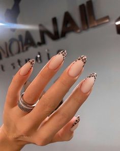 Leopard Nail Designs, Cheetah Print Nails, French Tip Nail Designs, October Nails