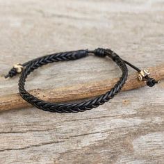 Men's braided leather bracelet, 'Single Black Braid' - Braided Black Leather Mens Bracelet Mens Braided Bracelets, Box Braids Pictures, Mens Braids, Braided Leather Bracelet, Braided Bracelet, Braided Hairstyles For Black Women, Mens Black Leather, Woven Bracelets, Black Braids