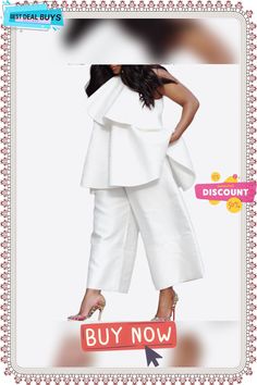 Plus Size Women's Style Loose Top Wide Leg Pants Two-piece Set Elegant Two-piece Summer Pants Set, Elegant Summer Two-piece Pants Set, Chic Summer Sets With Ankle-length Pants, Spring Workwear Two-piece Pants Set, Chic Two-piece Summer Pantsuit, Summer Workwear Sets With Ankle-length Pants, Chic Spring Pantsuit, Two-piece Set, Chic Trousers Pant Set For Spring, Chic Spring Pantsuit Two-piece Set