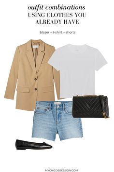 9 Easy Outfit Combinations You Already Have in Your Wardrobe - MY CHIC OBSESSION Spring Outfits For School, Capsule Wardrobe Outfits, Chic Winter Outfits, Outfit Inspo Casual