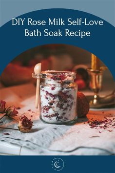 Love is in the air and with this DIY rose milk bath soak recipe you can easily give yourself a little well deserved self care at any time! Self Love Bath Ritual, Bath Soak Diy, Love Bath Ritual, Rose Milk Bath, Self Love Bath, Bath Salt Recipe, Diy Bath Soak, Coconut Milk Bath Soak, Milk Bath Recipe