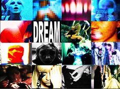 a collage of images with the words dream written on them