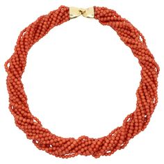 18K Gold Muti-Stands Coral Beads Necklace Approximate Dimensions: 42.5 cm ( Length) 1.5 cm (Width) 96.5 grams in weight. Luxury Red Coral Round Bead Necklaces, Luxury Gold Red Coral Necklace, Multi-strand Red Coral Beaded Necklace For Gift, Red Multi-strand Coral Beaded Necklaces, Luxury Hand-strung Red Coral Beaded Necklaces, Coral Beads Necklace, Coral Beads, 18k Gold, Coral