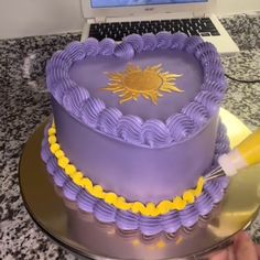 Rapunzel Theme Cake Design, Simple Tangled Cake, Tangled Themed Bridal Party, Simple Rapunzel Cake, Rapunzel Sweet 16 Cake, Tangled Sweet 16 Cake, Tangled Inspired Cake, Tangled Birthday Party Games, Rapunzel Birthday Cake Simple