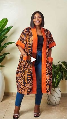 Kimono Ankara Styles For Ladies, African Luxury Fashion, Ankara Kimono Outfit, Kimono Ankara Styles, Simple Ankara Styles, Trouser And Top For Ladies, Modern African Fashion, African Kimono, Kimono Styles