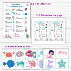 printable mermaid birthday party game for kids with pictures and instructions to make them look like they