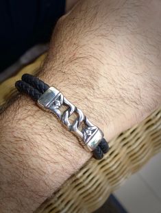 A leather bracelet in Aztec style with Claws image at the front. The clasp was made of stainless steel, also known as surgical steel Nordic Warrior, Aztec Style, Aztec Fashion, Black Leather Bracelet, Braided Bracelets, Magnetic Clasp, Stainless Steel Bracelet, Gift For Him, Jewelry Gift