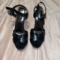 High Heel Black Sandal With Wooden Heel And Platform Detail Ankle Strap Closure Never Worn- Brand New Without Box Coach Sandals For Spring Formal Occasions, Elegant Coach Heels With Ankle Strap, Elegant Coach Sandals For Formal Occasions, Coach Ankle Strap Sandals For Evening, Elegant Coach Ankle Strap Heels, Coach Elegant Formal Sandals, Coach Evening Sandals With Ankle Strap, Coach Closed Toe Formal Sandals, Coach Open Toe Sandals For Formal Occasions