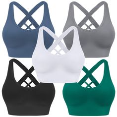 PRICES MAY VARY. 【What Can You Choose?】These BLUELILY medium support sports bras are super comfortable with nice stretch.In order to provideo more options for you, we have designed many color and multiple packge, you can choose according to your needs. The size of these strappy sports bras for women is as follows: S (30B,30C,32A,32B,32C,32D,32DD), M (34A,34B,34C,34D,34DD), L (36A,36B,36C,36D,36DD), XL (38A,38B,38C,38D,38DD). *Please note: Hand wash and air dry is recommended for longer life of t High Impact Sports Bras, Sports Bra Set, Sleep Bra, Medium Support Sports Bra, Strappy Bra, Strappy Sports Bras, Lounge Lingerie, Seamless Sports Bra, Padded Sports Bra