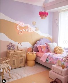 Toddler Room Ideas Girl Colorful, Funky Bedroom, Girls Room Colors, Toddler Girl Room, Baby Boy Room Decor, Toddler Room Decor, Kids Bedroom Inspiration, Cute Diy Room Decor, Kids Athletic