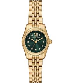 Michael Kors Women's Lexington Three-Hand Gold-Tone Crystal Dial Stainless Steel Bracelet Watch | Dillard's Michael Kors Lexington, Michael Kors Jewelry, Jewelry Accessories Ideas, Three Hands, Analog Watch, Women's Watch, Stainless Steel Watch, Steel Bracelet, Michael Kors Watch