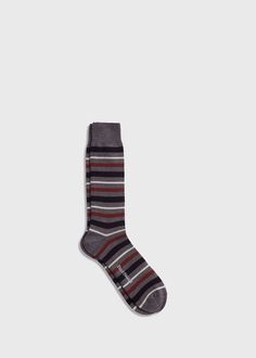 A Well-dressed Man Considers Every Detail, From Head To Toe. Designed For Comfort And Style, This Crew Length Tonal Variegated Stripe Everyday Sock, Crafted From Soft And Insulating Wool With A Touch Of Stretch, Is Perfect To Pair With Casual looks. Crew Length Horizontal Variegated Stripes Midweight Casual Style Suitable For Every Day Wear One Size Fits Most Made In Italy Stripe Socks, Striped Socks, Well Dressed Men, Off Black, Well Dressed, Mens Socks, Peru, Casual Style, Casual Looks