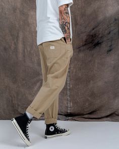 304 Service Fatigue Pants - Sand – P&Co USA Fit Journal, Chucks Outfit, Tyler Style, Tyler Fashion, Journal Article, Fatigue Pants, Legs Outfit, Quick Fashion, Plain White Tee