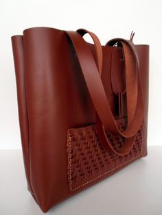 Brown Leather Tote Bag #leather #tote #leathertote #leatherbag #wovenleather BrownRed Leather Bag Brown by rwoodb Brown Leather Satchel For Errands, Brown Textured Vegetable Tanned Leather Bags, Leather Burgundy Satchel Tote, Brown Leather Shoulder Bag For Errands, Brown Leather Lined Satchel For Errands, Burgundy Leather Tote Satchel, Burgundy Leather Satchel, Handmade Brown Bag For Errands, Brown Vegetable Tanned Leather Shoulder Bag For Shopping