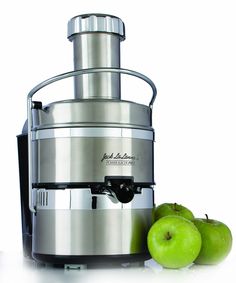 a stainless steel juicer sitting on top of a white background