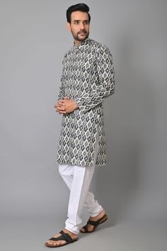 #PRODUCT DETAILS: *Product: Full Sleeve Long Kurta  *Material: 100% Pure Cotton *Print: Sanganeri Hand Block Print *Sleeves: Full Sleeves *Size Chart (Reference in the Image) Size: Chest: Length  M      - 40    -  24 L       - 42     -  24.5 XL     - 44    -  25 XXL   - 47    -  25.5 *Color: Might differ slightly because of your screen resolution #PRODUCT SPECIFICATION: *Wash Care: Hand washable, Machine Wash *Stitching: Cotton Threads , Wooden Button  *Color: Might differ slightly because of your screen resolution We are Manufacturer of Cotton Shirts And Kurta . We use 100% cotton in our product and Sanganeri Hand printed fabric in our products. We try to create styles that are classic, feminine, and eternal and can be globetrotting mix of Indian and western wear that works up this fashio Traditional White Block Print Kurta, Cotton Sherwani With Printed Motifs For Wedding, Wedding Kurta With Block Print For Transitional Season, Traditional Cotton Groom's Attire Set, Traditional Cotton Groom's Set, Transitional Wedding Kurta With Block Print, Wedding Sherwani With Printed Motifs In White, Diwali Bandhgala With Printed Motifs, White Traditional Wear With Block Print For Transitional Season