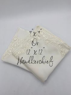 "Handkerchief made from moms wedding dress. Why wear your wedding dress only once when it can be repurposed into priceless heirloom to pass generation by generation. As hankies for you ,to give as a gift to dad , mom or grandma. Maybe you are using mom or grandmother's dress for your wedding, ----------------------------------- Custom made by me using the unique elements of your gown/fabric. HOW TO OREDER: -Select your size from menu -Dimensions: 9\"x9\" or 12\"x12\" -Check out, once I receive y Recycled Wedding Dress Ideas, In Memory Of Grandma, Keepsake Hanky, Repurpose Wedding Dress, Recycle Wedding Dress, Wedding Dress Keepsake, Groom Handkerchief, Old Wedding Dresses, Recycled Wedding