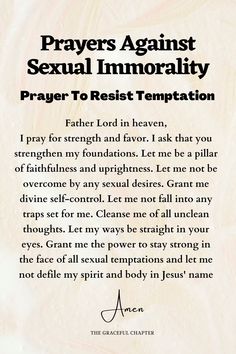 Prayer For Temptation, Pursuing Holiness, How To Resist Temptation, Resisting Temptation, Resist Temptation, Fasting Prayer, The Graceful Chapter, Unclean Spirits, Deliverance Prayers