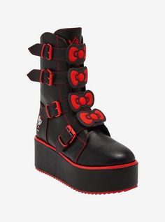 Hello Kitty And Friends X YRU Dominion Hello Kitty Platform Boots | Hot Topic Hot Topic Aesthetic, Cool Clothes For Girls, Cool Clothes, Cool Girl Outfits, Exploding Kittens, Emily The Strange, Hello Kitty And Friends, Clothes For Girls, Saved By The Bell