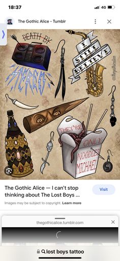 an image of the facebook page with many different items on it, including scissors and other things