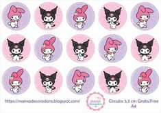 the cute little kitty stickers are in pink and black