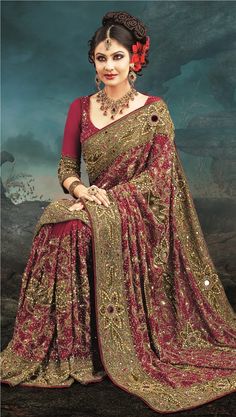 Indian Marriage Dress, Indian Wedding Sari, Orang India, Indian Bridal Sarees, Bridesmaid Saree, Wedding Sari, Wedding Saree Collection, Latest Indian Saree, Gaun Fashion