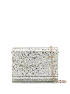 The Candy clutch is a glamorous party accessory. Fashioned in Italy, it can be either carried on grip or through a delicate gold-tone chain, which is optional and you can completely remove. With an angled flap, this accessory features glitter details, a magnetic closure, a gold-tone logo plaque, an internal slip pocket and an internal logo patch. Jimmy Choo Bags Clutches, Glitter Clutch Bag, Candy Logo, Jimmy Choo Clutch, Evening Accessories, Glitter Clutch, Luxury Clutch, Glitter Pumps, Glamorous Party