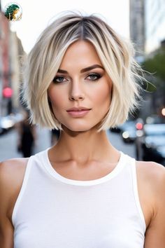 Julianne Hough Hair Short Bob Long Pixie, Short Modern Bob Hairstyles, Razor Edge Bob, Short Fine Blonde Hairstyles, How To Style A Line Bob, Short Hairstyles For 2024, Blonde Hair Bob Short, Bob Hairstyles For Thinning Hair, Short Blond Hairstyles