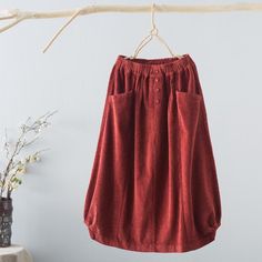 Details: Gender: Women Item Type: Skirt Material: Corduroy Season: Spring, Autumn, Winter Pattern: Solid Style: Casual, Loose Waist Type: Elastic Size: One Size Waist: 70.00 - 100.00 cm/ 27.56 - 39.37 " Length: 77.00 cm/ 30.31 " Hip: 138.00 cm/ 54.33 " Loose Skirt, Winter Pattern, Winter Skirt, Suits You, Color Patterns, Autumn Winter, Dress Shoes, A Line, Elastic